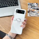 Original Fluorescence Color Liquid Silicone Ring Holder Case For Samsung Galaxy Z Flip