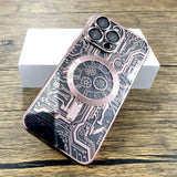 Mechanical Drawing Transparent Plating Case For iPhone