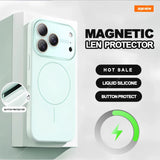 Big Window Magnetic Liquid Silicone Case for iPhone