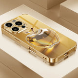 Gold Diamond Crystal For Apple Paint Glass Case For iPhone