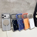 Luxury Two Tone Border Transparent Strong Magnetic Case for IPhone