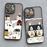 Rural Building Snow Scenery Phone Case For iPhone
