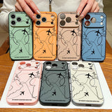 Airplane Route Pattern Magnetic Phone Case For iPhone