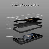 Trendy Moon Letter A Pattern Tempered Glass Case For iPhone