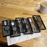 Magnetic Metal Lens Protection Stand Case For Galaxy Samsung