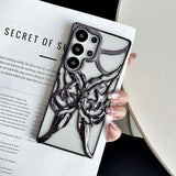 Luxury Plating 3D Hollow Butterfly Phone Case For Samsung