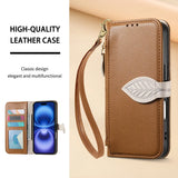 Zipper Leather Wallet Flip Case For for iPhone