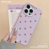 Cute Cartoon Cherry Graphic Silicone Soft Case For iPhone