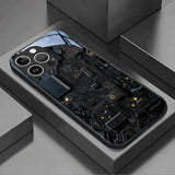 Black Cool Circuit Board Pattern Case For iPhone