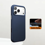 Luxury Business Metal Camera PU Leather Magnetic Case For iPhone
