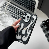 Fashion Matte 3D Hollowed Flame Phone Case For iphone