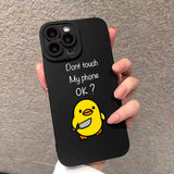 Cute Minimalist Cartoon Duck Silicone Phone Case For iPhone