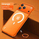 Ultra Thin Frameless Magnetic Soft Case For iPhone With Ring Strap