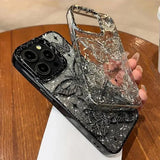 3D Bling Glitter Butterfly Quicksand Gradient Phone Case For iPhone