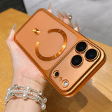 Magnetic Matte Translucent Plating Hard PC  Case For iPhone