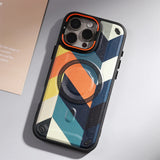 Camouflage Magnetic Lens invisible bracket Case for iPhone