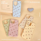 Cute Cartoon Cherry Graphic Silicone Soft Case For iPhone