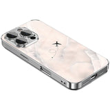 Travel Plane Love Heart Tempered Glass Electroplated Phone Case For iPhone
