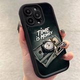 Time is Money Printed Soft Case For iPhone