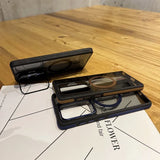 Magnetic Metal Lens Protection Stand Case For Galaxy Samsung