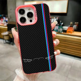 Cool car lights carbon fiber pattern case for iPhone