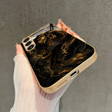 Affordable Luxury Tiger-Stripe Gold-Foil Tempered Glass Shockproof Phone Case For Samsung
