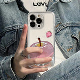 Pink apple pattern design phone case for iPhone