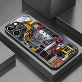 Creative Mechanical Circuit Board Pattern Glass Case For iPhone