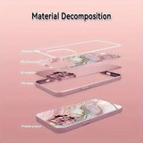 Advanced Marble Pattern Pink Paint Glass Hard Case For iPhone