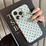 Chic Rose Red Polka Dot Design Lichee Pattern Case For iPhone