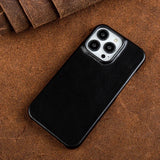 Oil Wax Luxury Genuine Leather Case For iphone