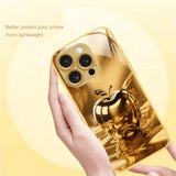 Luxury Crystal For Apple Pattern Metallic Paint Glass Case For iPhone