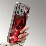 Simple Small Cherry Pattern Glass Electroplated Case For iPhone