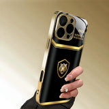 Cool Gold Tiger Pattern Gold Metallic Paint Glass Case For iPhone