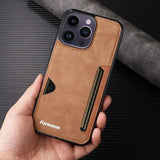 Retro Card Holder Wallet PU Leather Phone Case for iPhone