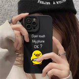 Cute Minimalist Cartoon Duck Silicone Phone Case For iPhone