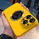 Luxury Frosted Solid Color Magnetic Camera Protection Case For iPhone