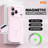 Big Window Magnetic Liquid Silicone Case for iPhone