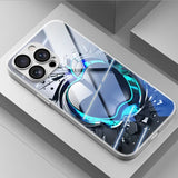 Cool Black Grey For Apple Pattern Glass Electroplated Case For iPhone