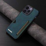 Retro Card Holder Wallet PU Leather Phone Case for iPhone