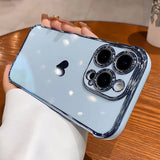 Plating Heart Laser Aurora Matte Case For iPhone