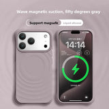 High Quality Magnetic Solid Color Liquid Silicone Wave Pattern Case For IPhone