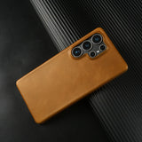 Natural Cowhide Genuine Leather Case For Samsung Galaxy