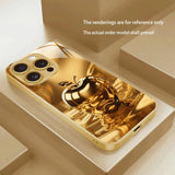 Luxury Crystal For Apple Pattern Metallic Paint Glass Case For iPhone