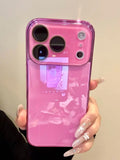 Luxury ice-Tempered Glass Plating Candy Armor Shockproof Case for iPhone