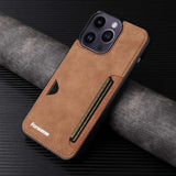 Retro Card Holder Wallet PU Leather Phone Case for iPhone