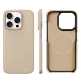 Cowhide Lychee Leather Magnetic Case for iPhone