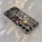 Mandala Lotus Pattern Electroplate Tempered Glass Case For Samsung