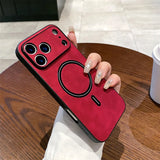 Luxury Matte Leather For Magnetic Case For iPhone