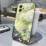 Floral-patterned transparent and soft silicone protective case For iPhone